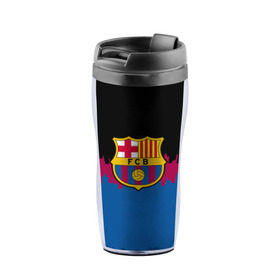 Термокружка-непроливайка с принтом FC Barcelona 2018 Paints в городе Новоалтайск, внутренняя часть — пищевой пластик, наружная часть — прозрачный пластик, между ними — полиграфическая вставка с рисунком | объем — 350 мл, герметичная крышка | fc | manchester united | манчестер юнайтед | спорт | спортивные | фк | футбол