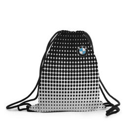 Рюкзак-мешок 3D с принтом BMW 2018 Black and White IV в городе Новоалтайск, 100% полиэстер | плотность ткани — 200 г/м2, размер — 35 х 45 см; лямки — толстые шнурки, застежка на шнуровке, без карманов и подкладки | Тематика изображения на принте: bmw | автомобильные | бмв | машины