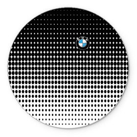 Коврик круглый с принтом BMW 2018 Black and White IV в городе Новоалтайск, резина и полиэстер | круглая форма, изображение наносится на всю лицевую часть | Тематика изображения на принте: bmw | автомобильные | бмв | машины