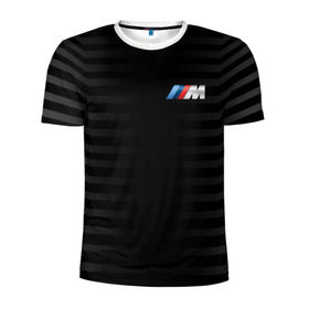 Мужская футболка 3D спортивная с принтом BMW M BLACK & GREY в городе Новоалтайск, 100% полиэстер с улучшенными характеристиками | приталенный силуэт, круглая горловина, широкие плечи, сужается к линии бедра | bmw | автомобильные | бмв | машины