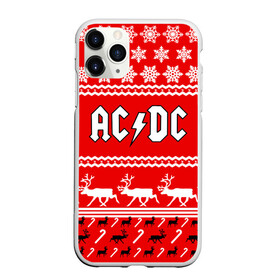 Чехол для iPhone 11 Pro матовый с принтом Праздничный AC DC в городе Новоалтайск, Силикон |  | Тематика изображения на принте: ac dc | acdc |   снежинки | ангус янг | ас дс | асдс | крис слэйд | новогодний | новый год | рождество | стиви янг | эксл роуз