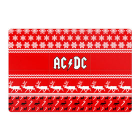 Магнитный плакат 3Х2 с принтом Праздничный AC/DC в городе Новоалтайск, Полимерный материал с магнитным слоем | 6 деталей размером 9*9 см | ac dc | acdc |   снежинки | ангус янг | ас дс | асдс | крис слэйд | новогодний | новый год | рождество | стиви янг | эксл роуз