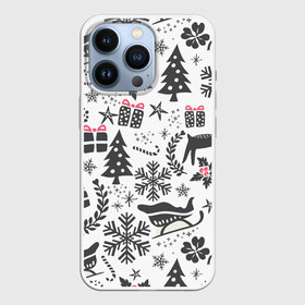 Чехол для iPhone 13 Pro с принтом ДУХ РОЖДЕСТВА | MERRY CHRISTMAS в городе Новоалтайск,  |  | год | елка | зима | колокольчик  | новый | олень | подарки | праздник | сани | снег | снежинки | узор