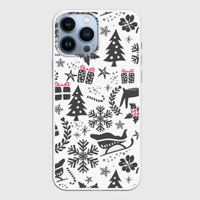 Чехол для iPhone 13 Pro Max с принтом ДУХ РОЖДЕСТВА | MERRY CHRISTMAS в городе Новоалтайск,  |  | год | елка | зима | колокольчик  | новый | олень | подарки | праздник | сани | снег | снежинки | узор