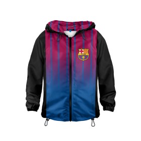 Детская ветровка 3D с принтом FC Barcelona 2018 в городе Новоалтайск, 100% полиэстер | подол и капюшон оформлены резинкой с фиксаторами, по бокам два кармана без застежек, один потайной карман на груди | fc | fc barcelona | fcb | барселона | спорт | спортивные | футбол | футбольный клуб
