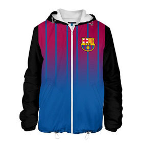 Мужская куртка 3D с принтом FC Barcelona 2018 в городе Новоалтайск, ткань верха — 100% полиэстер, подклад — флис | прямой крой, подол и капюшон оформлены резинкой с фиксаторами, два кармана без застежек по бокам, один большой потайной карман на груди. Карман на груди застегивается на липучку | Тематика изображения на принте: fc | fc barcelona | fcb | барселона | спорт | спортивные | футбол | футбольный клуб