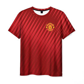 Мужская футболка 3D с принтом Manchester United Sportwear в городе Новоалтайск, 100% полиэфир | прямой крой, круглый вырез горловины, длина до линии бедер | emirates | fc | manchester united | геометрия | манчестер юнайтед | спорт | футбол | футбольный клуб | эмблема