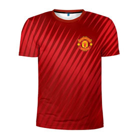 Мужская футболка 3D спортивная с принтом Manchester United Sportwear в городе Новоалтайск, 100% полиэстер с улучшенными характеристиками | приталенный силуэт, круглая горловина, широкие плечи, сужается к линии бедра | emirates | fc | manchester united | геометрия | манчестер юнайтед | спорт | футбол | футбольный клуб | эмблема