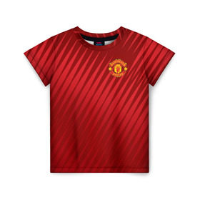 Детская футболка 3D с принтом Manchester United Sportwear в городе Новоалтайск, 100% гипоаллергенный полиэфир | прямой крой, круглый вырез горловины, длина до линии бедер, чуть спущенное плечо, ткань немного тянется | emirates | fc | manchester united | геометрия | манчестер юнайтед | спорт | футбол | футбольный клуб | эмблема