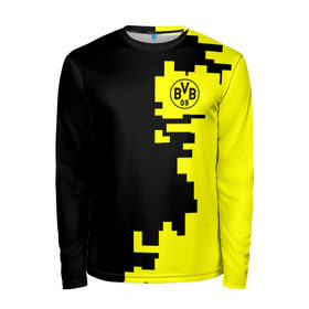 Мужской лонгслив 3D с принтом Borussia 2018 Geometry Sport в городе Новоалтайск, 100% полиэстер | длинные рукава, круглый вырез горловины, полуприлегающий силуэт | боруссия | дортмунд