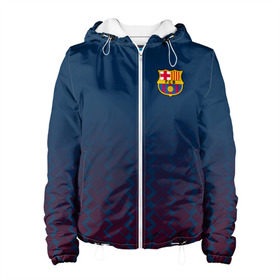 Женская куртка 3D с принтом FC Barca 2018 Creative uniform в городе Новоалтайск, ткань верха — 100% полиэстер, подклад — флис | прямой крой, подол и капюшон оформлены резинкой с фиксаторами, два кармана без застежек по бокам, один большой потайной карман на груди. Карман на груди застегивается на липучку | fc | fc barcelona | fcb | барселона | спорт | спортивные | фк | футбол