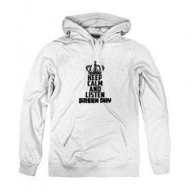 Женская толстовка хлопок с принтом Keep calm and listen Green Day в городе Новоалтайск, френч-терри, мягкий теплый начес внутри (100% хлопок) | карман-кенгуру, эластичные манжеты и нижняя кромка, капюшон с подкладом и шнурком | american idiot | green day | альтернативный | билли джо армстронг | грин дей | группа | зелёный день | майк дёрнт | музыка | надпись | панк | поп | поппанк | рок | тре кул