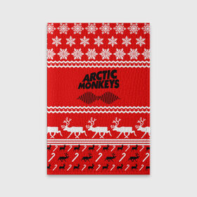 Обложка для паспорта матовая кожа с принтом Arctic Monkeys в городе Новоалтайск, натуральная матовая кожа | размер 19,3 х 13,7 см; прозрачные пластиковые крепления | arc | алекс тёрнер | арктик | арктические | гаражный | группа | джейми кук | знак | инди | красный | манкис | мартышки | музыка | надпись | ник о мэлли | новогодний | новый год | обезьяна | постпанк