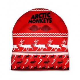 Шапка 3D с принтом Arctic Monkeys в городе Новоалтайск, 100% полиэстер | универсальный размер, печать по всей поверхности изделия | arc | алекс тёрнер | арктик | арктические | гаражный | группа | джейми кук | знак | инди | красный | манкис | мартышки | музыка | надпись | ник о мэлли | новогодний | новый год | обезьяна | постпанк