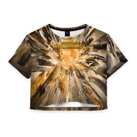 Женская футболка 3D укороченная с принтом PUBG Abstract 2 в городе Новоалтайск, 100% полиэстер | круглая горловина, длина футболки до линии талии, рукава с отворотами | playerunknowns battlegrounds | pubg | шутеры