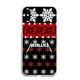 Чехол для iPhone XS Max матовый с принтом Metallica в городе Новоалтайск, Силикон | Область печати: задняя сторона чехла, без боковых панелей | Тематика изображения на принте: metallica | джеймс хэтфилд | кирк хэмметт | ларс ульрих | метал | металика | металлика | новогодний | новый год | роберт трухильо | рождество | рок | снежинки | трэш | трэшметал | хард | хардрок | хеви