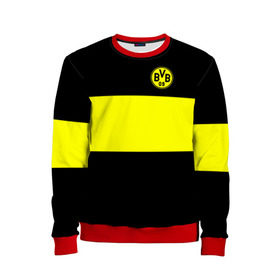 Детский свитшот 3D с принтом Borussia 2018 Black and Yellow в городе Новоалтайск, 100% полиэстер | свободная посадка, прямой крой, мягкая тканевая резинка на рукавах и понизу свитшота | боруссия | дортмунд