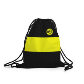 Рюкзак-мешок 3D с принтом Borussia 2018 Black and Yellow в городе Новоалтайск, 100% полиэстер | плотность ткани — 200 г/м2, размер — 35 х 45 см; лямки — толстые шнурки, застежка на шнуровке, без карманов и подкладки | Тематика изображения на принте: боруссия | дортмунд