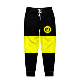 Мужские брюки 3D с принтом Borussia 2018 Black and Yellow в городе Новоалтайск, 100% полиэстер | манжеты по низу, эластичный пояс регулируется шнурком, по бокам два кармана без застежек, внутренняя часть кармана из мелкой сетки | Тематика изображения на принте: боруссия | дортмунд