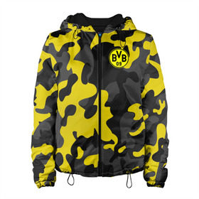 Женская куртка 3D с принтом Borussia 2018 Military Sport в городе Новоалтайск, ткань верха — 100% полиэстер, подклад — флис | прямой крой, подол и капюшон оформлены резинкой с фиксаторами, два кармана без застежек по бокам, один большой потайной карман на груди. Карман на груди застегивается на липучку | боруссия | дортмунд