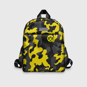 Детский рюкзак 3D с принтом Borussia 2018 Military Sport в городе Новоалтайск, 100% полиэстер | лямки с регулируемой длиной, сверху петелька, чтобы рюкзак можно было повесить на вешалку. Основное отделение закрывается на молнию, как и внешний карман. Внутри дополнительный карман. По бокам два дополнительных кармашка | боруссия | дортмунд