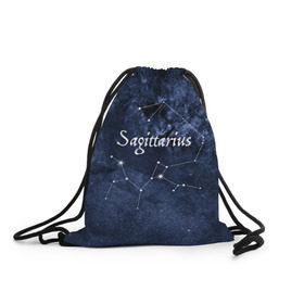 Рюкзак-мешок 3D с принтом Стрелец(Sagittarius) в городе Новоалтайск, 100% полиэстер | плотность ткани — 200 г/м2, размер — 35 х 45 см; лямки — толстые шнурки, застежка на шнуровке, без карманов и подкладки | Тематика изображения на принте: sagittarius | звезды | знаки зодиака | космос | созвездие | стрелец