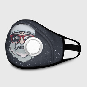 Маска из неопрена с принтом Santa hipster в городе Новоалтайск, неопрен 100% | Форма огибающая нос. Резинки для ушей с дополнительной резинкой на затылке. Клапан для выдоха для активного дыхания при занятиях спортом. Эластичный материал маски и окантовки для лучшего растяжения и прилегания маски.  | 