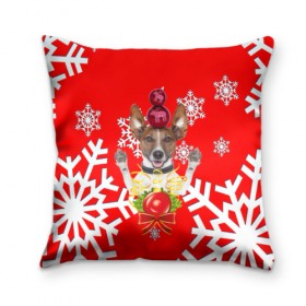 Подушка 3D с принтом С наступающим годом! в городе Новоалтайск, наволочка – 100% полиэстер, наполнитель – холлофайбер (легкий наполнитель, не вызывает аллергию). | состоит из подушки и наволочки. Наволочка на молнии, легко снимается для стирки | 