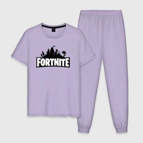 Мужская пижама хлопок с принтом Fortnite в городе Новоалтайск, 100% хлопок | брюки и футболка прямого кроя, без карманов, на брюках мягкая резинка на поясе и по низу штанин
 | epic games | fort | fortnite battle | fortnite battle royale | fortnite royale | playerunknowns battlegrounds | survival | королевский битва
