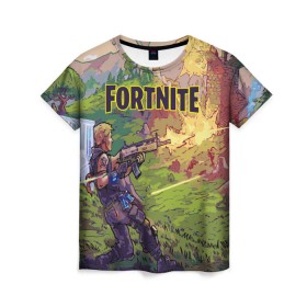 Женская футболка 3D с принтом Fortnite Королевская битва в городе Новоалтайск, 100% полиэфир ( синтетическое хлопкоподобное полотно) | прямой крой, круглый вырез горловины, длина до линии бедер | epic games | fort | fortnite battle | fortnite battle royale | fortnite royale | survival | королевский битва
