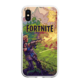 Чехол для iPhone XS Max матовый с принтом Fortnite Королевская битва в городе Новоалтайск, Силикон | Область печати: задняя сторона чехла, без боковых панелей | epic games | fort | fortnite battle | fortnite battle royale | fortnite royale | survival | королевский битва