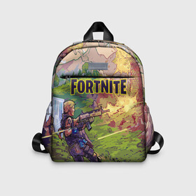 Детский рюкзак 3D с принтом Fortnite Королевская битва в городе Новоалтайск, 100% полиэстер | лямки с регулируемой длиной, сверху петелька, чтобы рюкзак можно было повесить на вешалку. Основное отделение закрывается на молнию, как и внешний карман. Внутри дополнительный карман. По бокам два дополнительных кармашка | epic games | fort | fortnite battle | fortnite battle royale | fortnite royale | survival | королевский битва