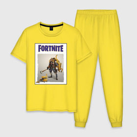 Мужская пижама хлопок с принтом Fortnite IV в городе Новоалтайск, 100% хлопок | брюки и футболка прямого кроя, без карманов, на брюках мягкая резинка на поясе и по низу штанин
 | epic games | fort | fortnite battle | fortnite battle royale | fortnite royale | survival | королевский битва