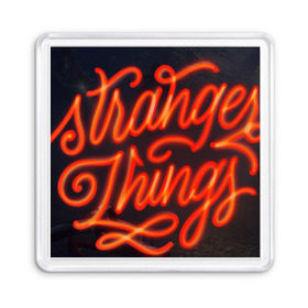 Магнит 55*55 с принтом Stranger things 2 в городе Новоалтайск, Пластик | Размер: 65*65 мм; Размер печати: 55*55 мм | очень странные дела