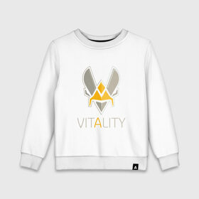 Детский свитшот хлопок с принтом VITALITY Team Esports в городе Новоалтайск, 100% хлопок | круглый вырез горловины, эластичные манжеты, пояс и воротник | 6 | rainbow six | siege | битва | война | игра | киберспорт | оружие | осада | радуга | шутер