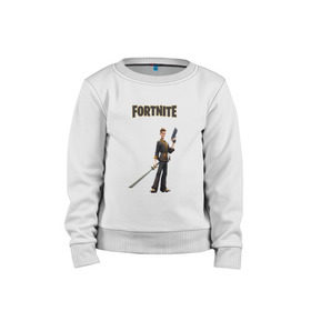 Детский свитшот хлопок с принтом Ninja - Fortnite в городе Новоалтайск, 100% хлопок | круглый вырез горловины, эластичные манжеты, пояс и воротник | epic games | fort | fortnite battle | fortnite battle royale | fortnite royale | survival | королевский битва