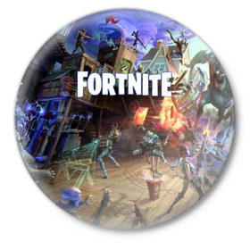 Значок с принтом Fortnite massacre в городе Новоалтайск,  металл | круглая форма, металлическая застежка в виде булавки | Тематика изображения на принте: epic games | fort | fortnite battle | fortnite battle royale | fortnite royale | survival | королевский битва