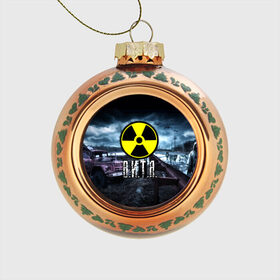 Стеклянный ёлочный шар с принтом S.T.A.L.K.E.R. - В.И.Т.Я в городе Новоалтайск, Стекло | Диаметр: 80 мм | stalker | виктор | витек | витя | волки | грузовик | имя | мрак | припять | птицы | радиация | сталкер | чернобыль