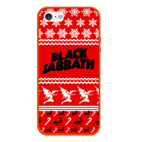 Чехол для iPhone 5/5S матовый с принтом Праздничный Black Sabbath в городе Новоалтайск, Силикон | Область печати: задняя сторона чехла, без боковых панелей | black sabbath | ozzy osbourne | ангелы | билл уорд | гизер батлер | группа | знак | красный | метал | музыка | надпись | новогодний | новый год | оззи | осборн | песни | праздник | ро | рождество | рок | снежинки