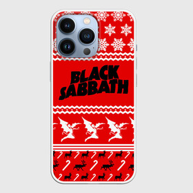 Чехол для iPhone 13 Pro с принтом Праздничный Black Sabbath в городе Новоалтайск,  |  | black sabbath | ozzy osbourne | ангелы | билл уорд | гизер батлер | группа | знак | красный | метал | музыка | надпись | новогодний | новый год | оззи | осборн | песни | праздник | ро | рождество | рок | снежинки