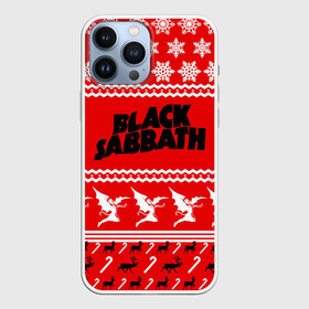 Чехол для iPhone 13 Pro Max с принтом Праздничный Black Sabbath в городе Новоалтайск,  |  | black sabbath | ozzy osbourne | ангелы | билл уорд | гизер батлер | группа | знак | красный | метал | музыка | надпись | новогодний | новый год | оззи | осборн | песни | праздник | ро | рождество | рок | снежинки
