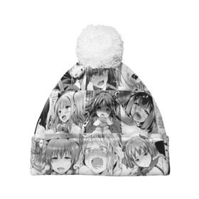 Шапка 3D c помпоном с принтом Faces from Hentai в городе Новоалтайск, 100% полиэстер | универсальный размер, печать по всей поверхности изделия | Тематика изображения на принте: ahegao | anime | kodome | manga | senpai | аниме | анимэ | ахегао | кодоме | манга | меха | сенпай | юри | яой