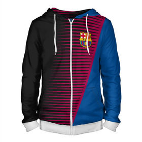 Мужская толстовка 3D на молнии с принтом FC Barca 2018 Creative uniform в городе Новоалтайск, 100% полиэстер | длина до линии бедра, манжеты и пояс оформлены мягкой тканевой резинкой, двухслойный капюшон со шнурком для регулировки, спереди молния, по бокам два кармана | fc | fc barcelona | fcb | барселона | спорт | спортивные | фк | футбол | футбольный клуб
