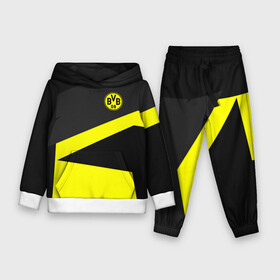Детский костюм 3D (с толстовкой) с принтом Borussia 2018 Geometry Sport в городе Новоалтайск,  |  | fc |  borussia dortmund | боруссия | спорт | спортивные | фк | футбол | футбольный клуб