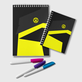 Блокнот с принтом Borussia 2018 Geometry Sport в городе Новоалтайск, 100% бумага | 48 листов, плотность листов — 60 г/м2, плотность картонной обложки — 250 г/м2. Листы скреплены удобной пружинной спиралью. Цвет линий — светло-серый
 | Тематика изображения на принте: fc |  borussia dortmund | боруссия | спорт | спортивные | фк | футбол | футбольный клуб