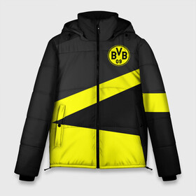 Мужская зимняя куртка 3D с принтом Borussia 2018 Geometry Sport в городе Новоалтайск, верх — 100% полиэстер; подкладка — 100% полиэстер; утеплитель — 100% полиэстер | длина ниже бедра, свободный силуэт Оверсайз. Есть воротник-стойка, отстегивающийся капюшон и ветрозащитная планка. 

Боковые карманы с листочкой на кнопках и внутренний карман на молнии. | Тематика изображения на принте: fc |  borussia dortmund | боруссия | спорт | спортивные | фк | футбол | футбольный клуб