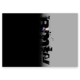 Поздравительная открытка с принтом BMW M BLACK GREY в городе Новоалтайск, 100% бумага | плотность бумаги 280 г/м2, матовая, на обратной стороне линовка и место для марки
 | Тематика изображения на принте: bmw | bmw motorsport | bmw performance | carbon | m | motorsport | performance | sport | бмв | карбон | моторспорт | спорт