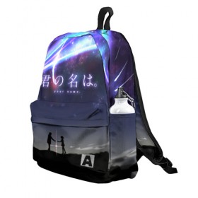 Рюкзак 3D с принтом Your name_2 в городе Новоалтайск, 100% полиэстер | лямки с регулируемой длиной, сверху петелька, чтобы рюкзак можно было повесить на вешалку. Основное отделение закрывается на молнию, как и внешний карман. Внутри два дополнительных кармана, один из которых закрывается на молнию. По бокам два дополнительных кармашка | your name | аниме | мицуха миямидзу | таки татибана | твое имя