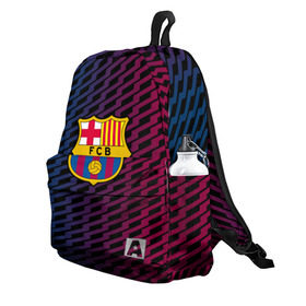 Рюкзак 3D с принтом FC Barca 2018 Creative uniform в городе Новоалтайск, 100% полиэстер | лямки с регулируемой длиной, сверху петелька, чтобы рюкзак можно было повесить на вешалку. Основное отделение закрывается на молнию, как и внешний карман. Внутри два дополнительных кармана, один из которых закрывается на молнию. По бокам два дополнительных кармашка | fc | fc barcelona | fcb | барселона | спорт | спортивные | фк | футбол | футбольный клуб
