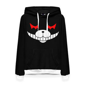 Женская толстовка 3D с принтом Monokuma Black в городе Новоалтайск, 100% полиэстер  | двухслойный капюшон со шнурком для регулировки, мягкие манжеты на рукавах и по низу толстовки, спереди карман-кенгуру с мягким внутренним слоем. | danganronpa | monokuma | данганронпа | монокума